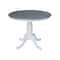 International Concepts 36 in. Round Pedestal Dining Table with 2 Madrid LadderBack Chairs - 3 Piece Dining Set K05-36RT-C2-2 - alternate 4